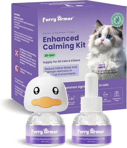 Kit de iniciación de difusor de feromonas calmante para gatos, 1 enchufe + 1 repuesto (1.6 fl oz), inodoro y sin medicamentos, reduce arañazos,