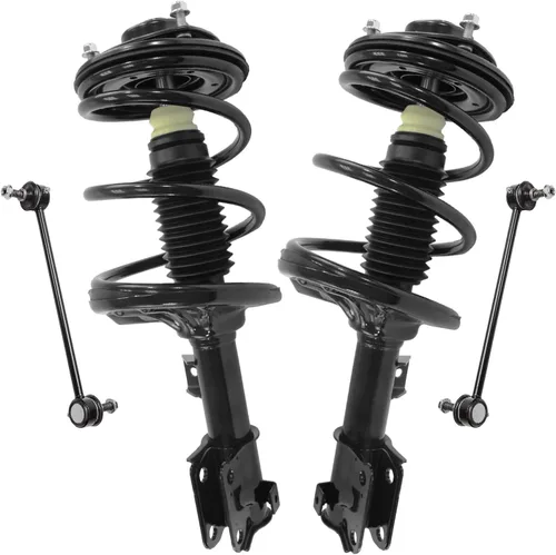 Miniatura 19 de Detroit Axle - Kit de 4 barras estabilizadoras delanteras para Ford F-150 2021 2022 2023 2024, 2 puntales con resorte helicoidal, 2 eslabones