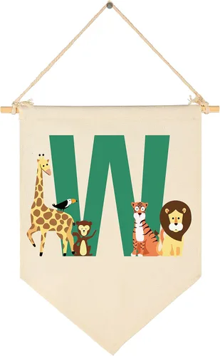 Miniatura 7 de Bandera personalizada de animales del bosque, regalos para bebé, niño, niña, recién nacido, banderín de safari de selva, letrero de pared, regalos