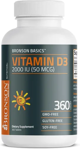 Miniatura 5 de Bronson Vitamina D3 2000 UI (50mcg) Sin OGM, 360 tabletas