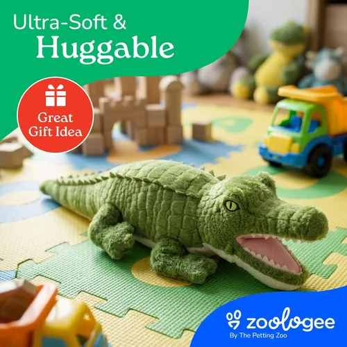 Miniatura 6 de The Petting Zoo Peluche de cocodrilo, regalos para niños, animales de vida silvestre Earth Keeperz, juguete de peluche de cocodrilo verde Zoologee