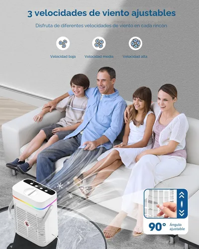 Miniatura 3 de Aire Acondicionado Portátil, Mini Aire Acondicionado Portátil de 1250ml Ventilador de Enfriamiento de Aire Ventilador de Aire con 3 Velocidades