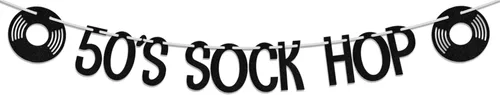 Banner de los años 50, decoraciones de cumpleaños temáticas de los años 50, retro Rock N Roll de los años 50, música disco clásica, estrella de