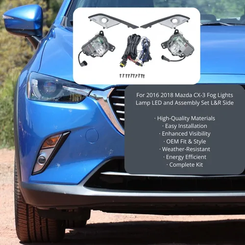 Miniatura 3 de Reemplazo para 2016 2018 Mazda CX-3 luces antiniebla lámpara LED y conjunto de montaje L & R lado