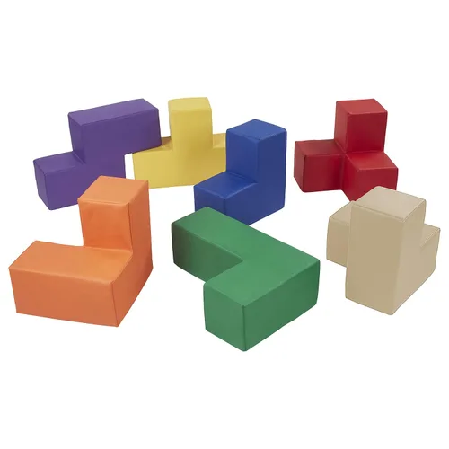 Miniatura 9 de ECR4Kids SoftZone Bloques de construcción inteligentes de espuma, rompecabezas de espuma, surtidos, 7 piezas