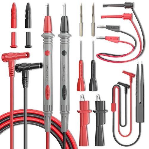 Miniatura 10 de Goupchn Kit de cables de prueba de multímetro, cable blando de silicona doble, sondas de multímetro, sondas de prueba de cobre eléctricas, longitud