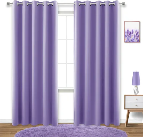 Miniatura 214 de Cortinas opacas de 72 pulgadas extra anchas para dormitorio, puerta corrediza de vidrio y patio, 2 paneles con ojales para oscurecer ventana grande