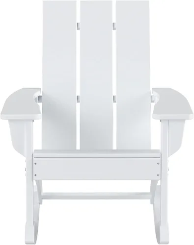Miniatura 26 de WO Home Furniture Silla Mecedora de Patio al Aire Libre Tradicional HDPE Resistente a los Rayos UV (Negro)