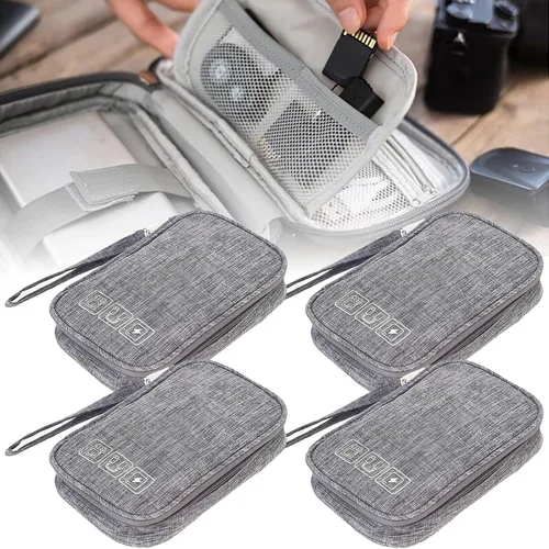 Miniatura 6 de 4 bolsas organizadoras electrónicas, bolsa organizadora de cables de viaje pequeña, organizador de cables de viaje impermeable, funda de transporte