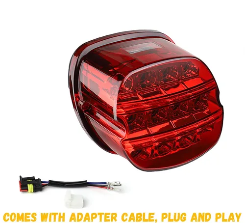 Miniatura 6 de Luz trasera LED roja parpadeante para motocicleta, mejora de luces traseras HD para Harley Dyna Road King Electra Glide Street Bob Touring, piezas