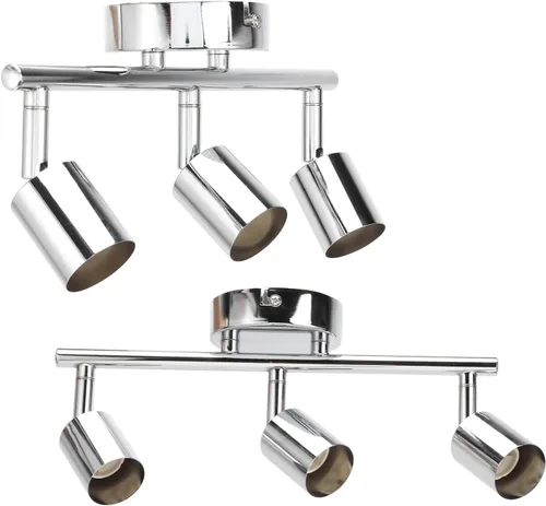 Miniatura 9 de Kit de iluminación de riel, base giratoria de techo con base de luz de pista de 3 luces con enchufe GU10 para comedor, sala de estar, dormitorio