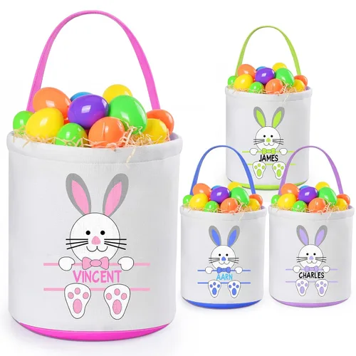 Miniatura 18 de Jocidea - Cesta de Pascua personalizada, paquete de 1 cestas de Pascua personalizadas para niñas y niños, cesta de Pascua personalizada para bebés