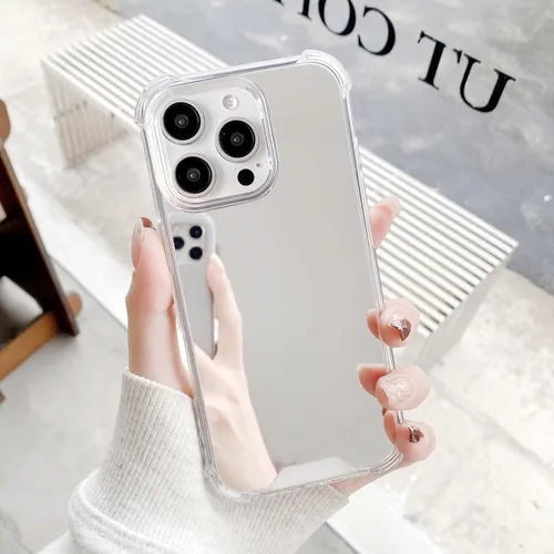 Miniatura 15 de Funda compatible con iPhone 11 con espejo con parachoques a prueba de golpes, parte trasera dura, delgada, cubierta protectora delgada para niñas