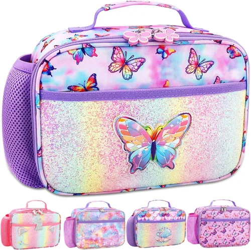 Miniatura 46 de RHCPFOVR Lonchera para niños – Lonchera aislada para niños y niñas, bolsa de almuerzo lavable y lonchera reutilizable para niños pequeños a prueba