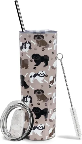 Shih Tzu Regalos para mujeres, vaso Shih Tzu, regalos para amantes de los perros, regalo para perros, tazas de café de viaje Shih Tzu para bebidas