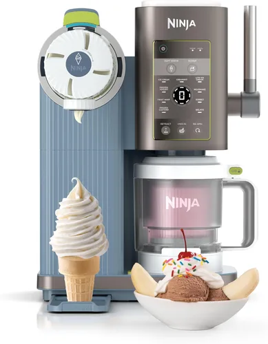Ninja CREAMi - Máquina para hacer helados, postres suaves para servir, sorbete, batidos, yogur helado y más, programas 13 en 1, incluye mango y dos