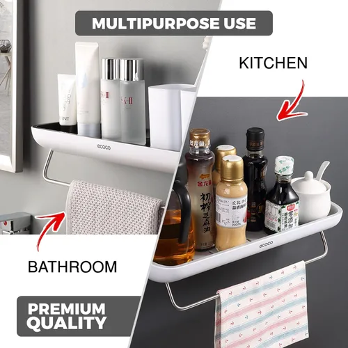 Miniatura 5 de Organizador de ducha negro montado en la pared, organizador de baño resistente al óxido sin taladrar con adhesivo fuerte para champú, jabón