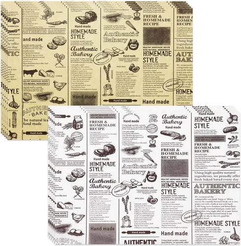 Miniatura 9 de 400 piezas de hojas de papel para alimentos, hojas de papel premium para delicatessen de 10"x10", resistentes al agua y a la grasa, forros a prueba