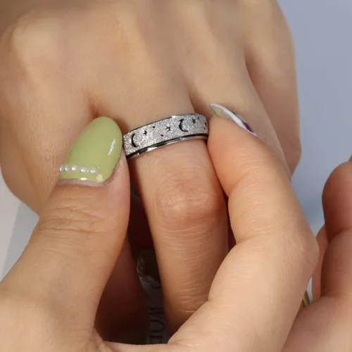 Miniatura 4 de OreilleStar Anillo de ansiedad para mujer, anillo giratorio, anillo para ansiedad, juguetes para adultos, anillos giratorios para ansiedad, anillos