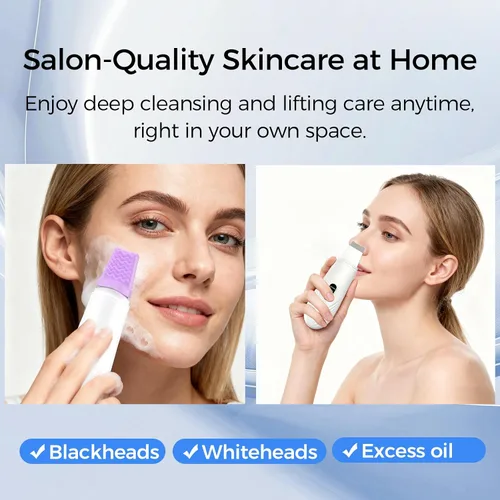Miniatura 4 de Espátula facial para exfoliar la piel, herramienta removedor de puntos negros para limpieza profunda facial, limpiador de poros con 4 modos, Blanco