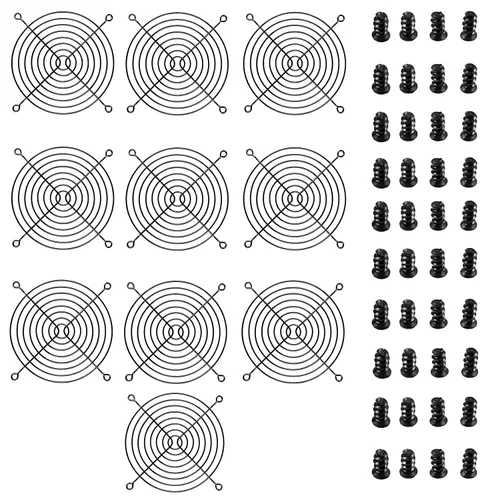 Miniatura 11 de FCI2 - Juego de 2 fundas protectoras para ventilador de 4.724 in de hierro negro con tornillos de repuesto para refrigeración de carcasa