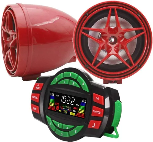 Miniatura 10 de XYC Amplificador Bluetooth de 12 V UTV ATV Sistema de sonido Altavoces manos libres FM Sistema de audio USB Estéreo de 3.5 pulgadas Altavoces de 12