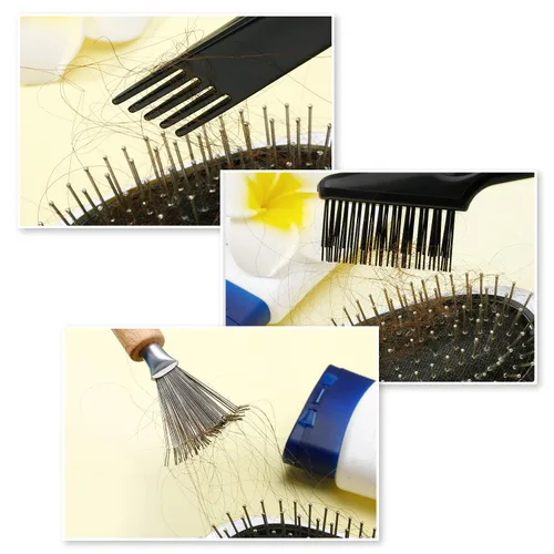 Miniatura 4 de Boao Paquete de 2 herramientas de limpieza de cepillos de pelo, rastrillo de peine 2 en 1 y limpiador de cepillos para eliminar el cabello, el polvo