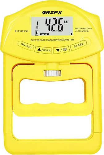 Miniatura 9 de Dinamómetro de mano digital medidor de fuerza de agarre Auto captura electrónica de poder de agarre manual 198 libras / 90 kilogramos