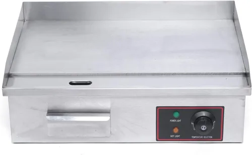 Miniatura 9 de Plancha eléctrica comercial de 22 pulgadas para encimera, parrilla de restaurante de 1600 W, parrilla de barbacoa con parte superior plana de acero