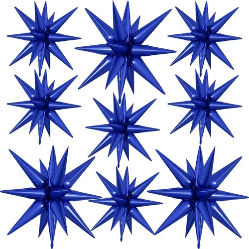 Miniatura 19 de 9 piezas de globos de estrella beige, grandes globos de papel de aluminio en forma de estrella en explosión, globos de Mylar en punta color crema