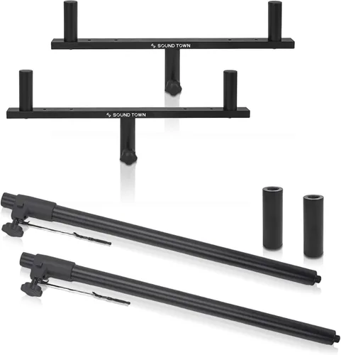 Miniatura 10 de Sound Town 2-Pack Set de Montaje de Poste Dual para Altavoces, Postes Extendidos de 20" para Subwoofer/Altavoces con Adaptadores M20 y 35mm