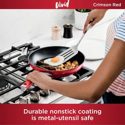 Miniatura 3 de Ninja C29500 Foodi NeverStick Vivid - Juego de utensilios de cocina de 10 piezas con tapas, antiadherentes, duraderos y aptos para horno hasta 400