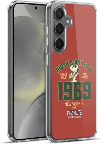 Miniatura 424 de Head Case Designs Funda de gel Woodstock 50th con licencia oficial de Peanuts Snoopy Guitar 1969 [protección de grado militar] compatible