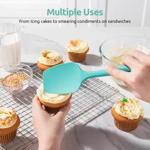 Miniatura 7 de U-Taste Juego de espátulas de cuchara de silicona, 600ºF de alta resistencia al calor, raspador de goma flexible de grado alimenticio, mezcla