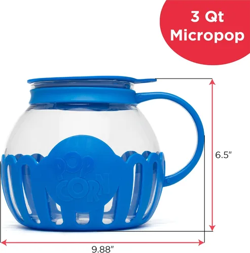 Miniatura 7 de Ecolution - Palomitero MicroPop patentado para microondas con vidrio seguro para temperatura, tapa 3 en 1 mide granos y derrite mantequilla, hecho