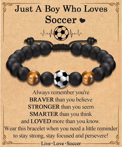Miniatura 28 de EFVISD Pulsera de fútbol, baloncesto, béisbol, hockey para regalos para niños jugadores amantes de equipos, hijo, nieto, hermano, sobrino, amigo