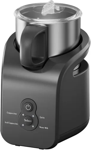 Espumador de leche – Vaporizador eléctrico, máquina automática de espuma de capuchino caliente y fría 4 en 1, calentador de leche de 12.5 onzas para