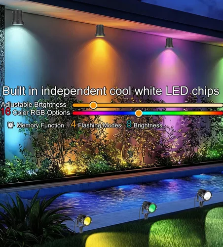 Miniatura 3 de Luces de paisaje de bajo voltaje RGB de 5 W, iluminación LED de paisaje que cambia de color, IP66 impermeable al aire libre, luz decorativa