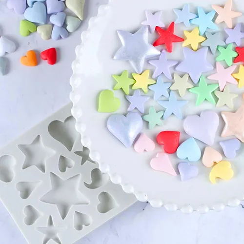 Miniatura 6 de KALAIEN 2 moldes de silicona con forma de corazón 3D con forma de corazón, pasta de goma de mascar para chocolate, decoración de galletas, pasteles