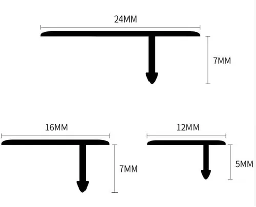 Miniatura 2 de HCZION Tiras de umbral para puertas, tiras de transición para moldura en T, tira divisora plana con moldura en T, reductor de umbral de puertas