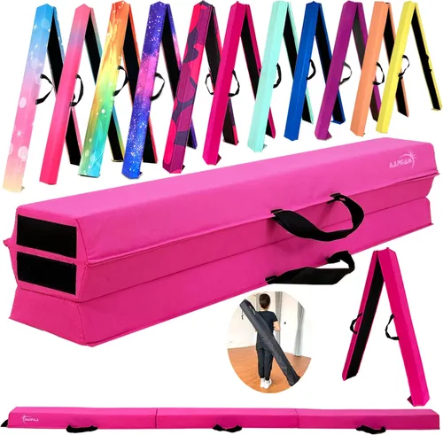Miniatura 26 de MARFULA Viga de Gimnasia Plegable de 6 PIES / 8 PIES / 9 PIES Viga de Equilibrio de Espuma para Suelo - Extra Firme - Cubierta de Gamuza - Parte