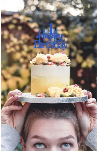 Miniatura 5 de Decoración brillante para tarta de primer cumpleaños feliz con estrella, adornos personalizados para tarta de 1 cumpleaños, decoraciones de fiesta