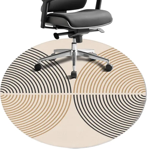 Miniatura 12 de Tapete para silla de oficina para suelo de madera dura, 47 x 47 pulgadas, alfombras redondas para sillas rodantes para oficina, computadora, Flor