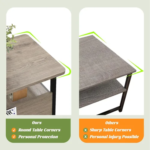 Miniatura 4 de GOODONE Mesa de centro de 2 niveles para sala de estar, mesa de centro pequeña con estante de almacenamiento y estantería, mesa central para sala