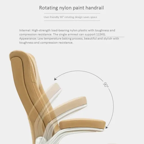 Miniatura 3 de Silla de oficina de cuero con silla de soporte lumbar, cojín de asiento grueso, altura ergonómica del asiento y respaldo del asiento y silla