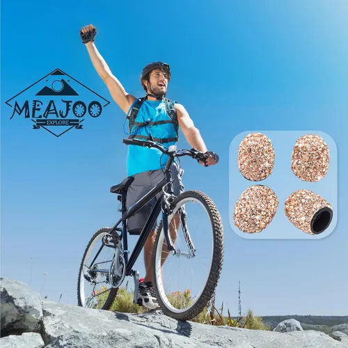 Miniatura 4 de 4 piezas de tapas de válvula de vástago de neumático con cristal brillante y diamante, tapas de válvula de neumático de rueda de coche a prueba