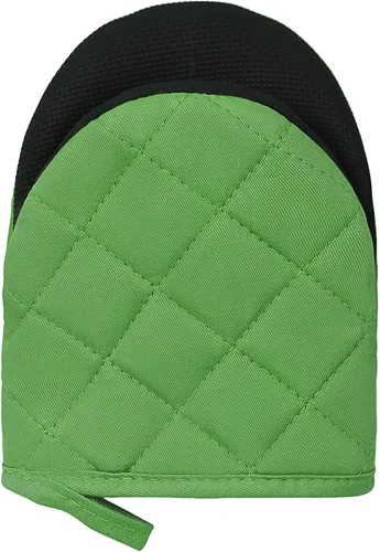 Miniatura 6 de Guantes cortos para horno, resistentes al calor, 500 °F, guantes de cocina con agarre de silicona, antideslizantes para hornear, parrilla, barbacoa