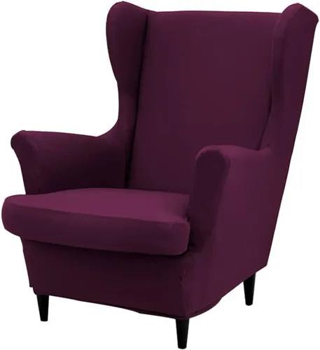 Miniatura 33 de Fundas para silla Wingback, 2 piezas, fundas elásticas para sillón de ala de color sólido con parte inferior elástica, protector de muebles