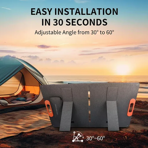 Miniatura 7 de Panel solar portátil de 100 W para generador de estación de energía, cargador de panel solar plegable de 100 vatios con salida MC4, conector de CC 3