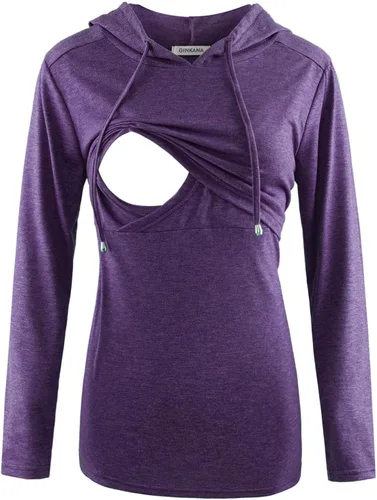 Miniatura 209 de GINKANA Sudadera con capucha para mujer, manga larga, lactancia materna, ropa casual